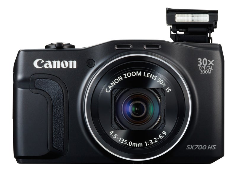 Canon PowerShot SX700 HS Review -  front with flash