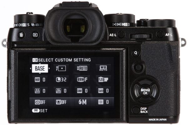 Fujifilm's neatly laid-out onscreen quick menu is accessed from the Q button