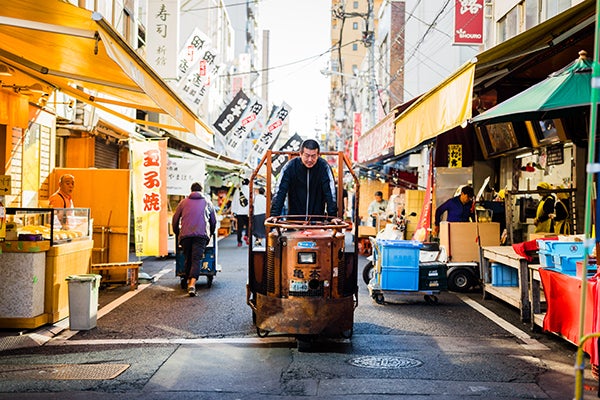 Turret trucks are a great subject to shoot and are often found hauling fresh fish on the market streets